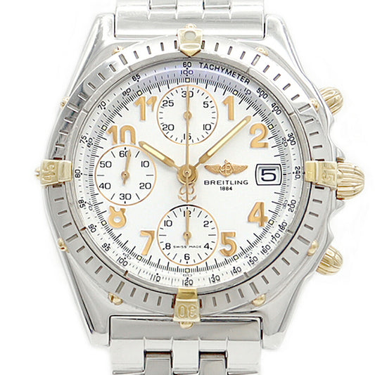 BREITLING ブライトリング クロノマット ビコロ B13050 クロノグラフ デイト 100m防水 白 ホワイト SS ステンレス YG イエローゴールド コンビ メンズ 自動巻き【6ヶ月保証】【腕時計】【中古】