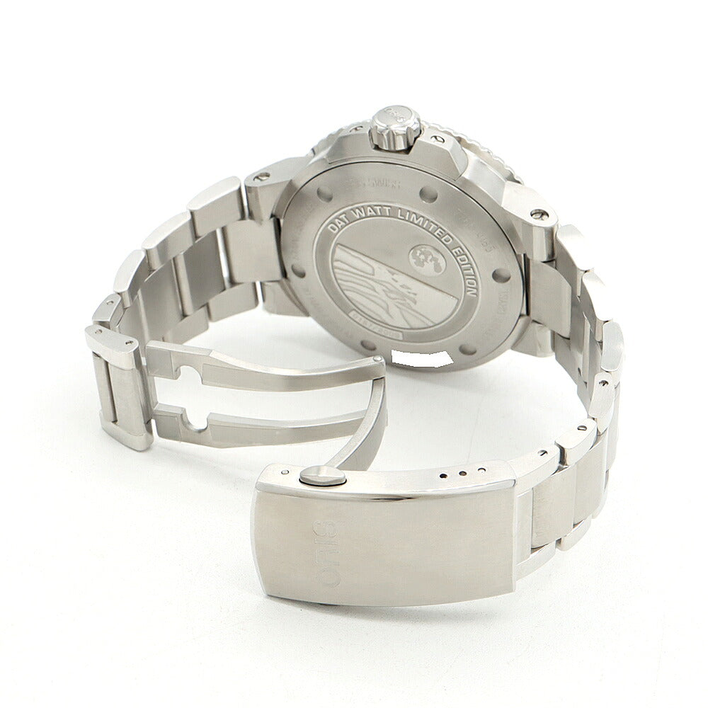 内部点検済 ORIS オリス アクイス ダットワット リミテッドエディション 世界2009個限定 7765 4185 デイト 300m防水 青 ブルー SS ステンレス メンズ 自動巻き【6ヶ月保証】【腕時計】【中古】