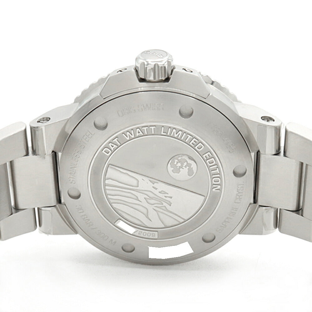 内部点検済 ORIS オリス アクイス ダットワット リミテッドエディション 世界2009個限定 7765 4185 デイト 300m防水 青 ブルー SS ステンレス メンズ 自動巻き【6ヶ月保証】【腕時計】【中古】