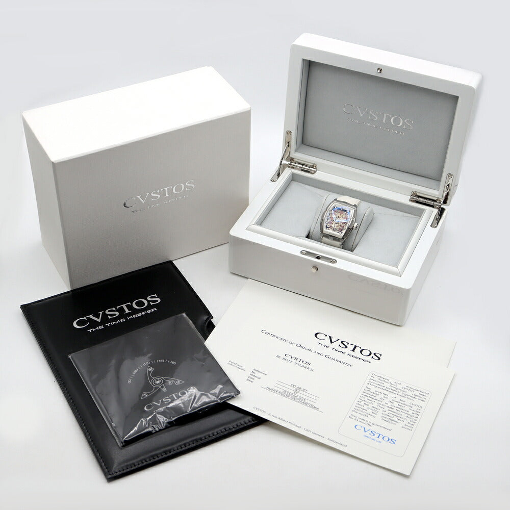 CVSTOS Challenge Jetliner CVT-RB-JET Back Skelton Date Skeleton SS Stainless Steel Genuine Belt Genuine Buckle Men's Automatic Winding [6 Month Warranty] [Watch] [Used]