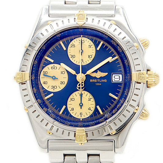 BREITLING ブライトリング クロノマット ビコロ B13050 クロノグラフ デイト 100m防水 青 ブルー SS ステンレス YG イエローゴールド コンビ 自動巻き【6ヶ月保証】【腕時計】【中古】