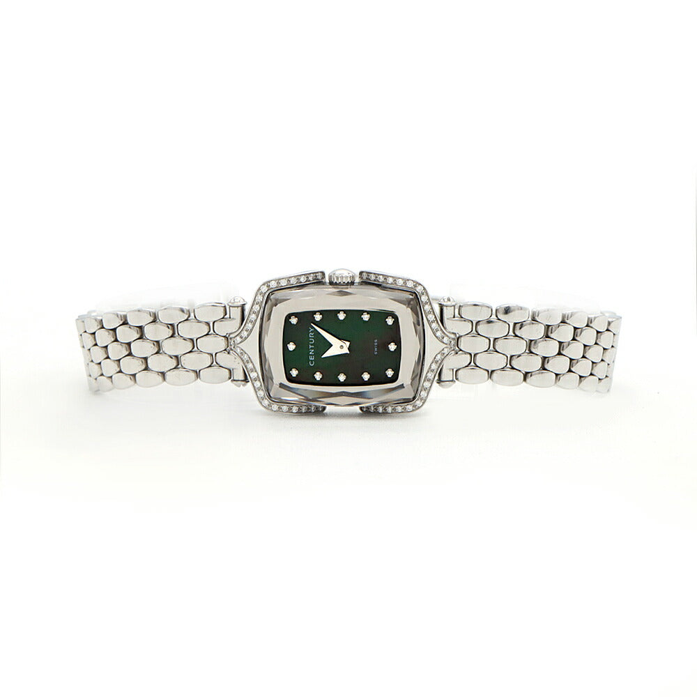 Battery replaced CENTURY Century Affinity 432.7.S.N5.14.SK Genuine Diamond Lug Diamond 12P Diamond Cut Glass Black Black Shell SS Stainless Steel Ladies Quartz [6 Month Warranty] [Watch] [Used]