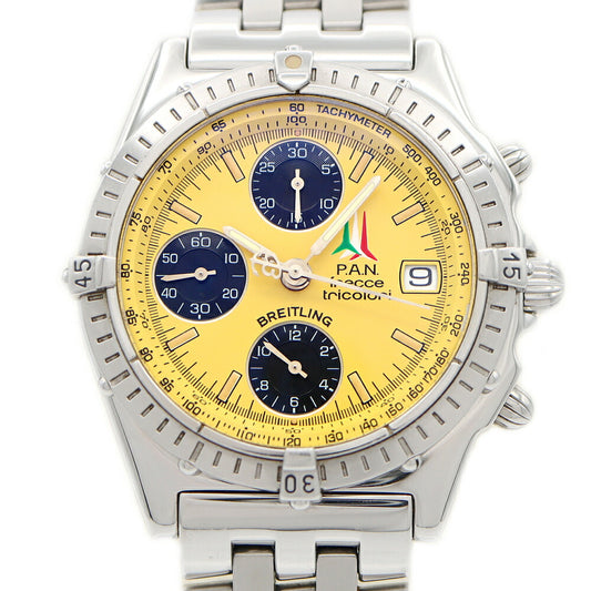 Internally inspected BREITLING Chronomat Frecce Tricolori Limited to 4000 pieces worldwide A13050.1 Chronograph 100m Water Resistant Date Yellow SS Stainless Steel Men's Automatic Winding [6 Month Warranty] [Watch] [Used]