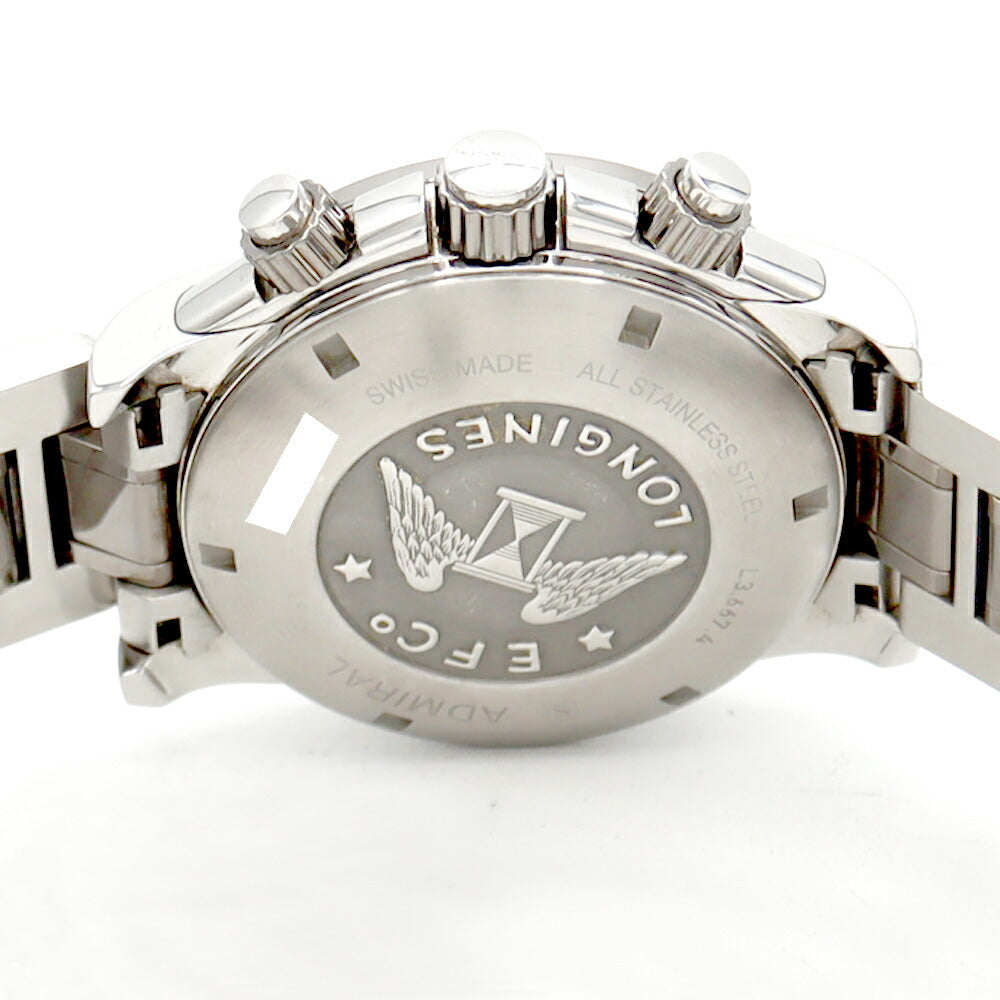 Internally inspected LONGINES Admiral Chronograph L3.667.4 Date 100m Water Resistant Gray SS Stainless Steel Men's Automatic Winding [6 Month Warranty] [Watch] [Used]