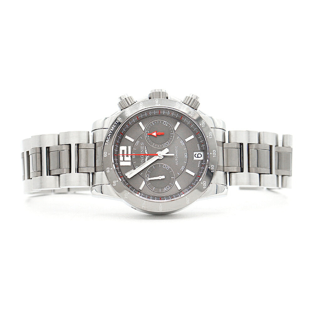 内部点検済 LONGINES ロンジン アドミラル クロノグラフ L3.667.4 デイト 100m防水 グレー SS ステンレス メンズ 自動巻き【6ヶ月保証】【腕時計】【中古】