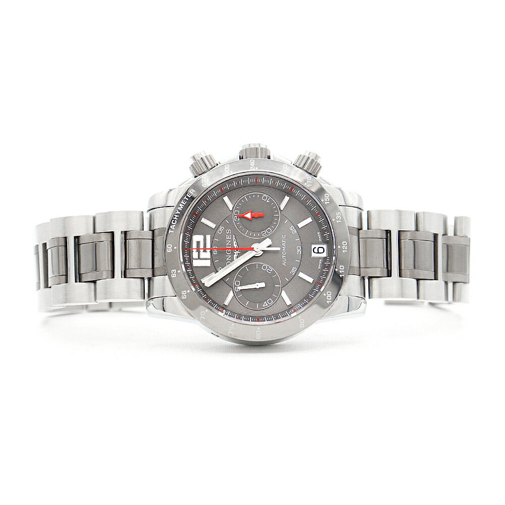 Internally inspected LONGINES Admiral Chronograph L3.667.4 Date 100m Water Resistant Gray SS Stainless Steel Men's Automatic Winding [6 Month Warranty] [Watch] [Used]