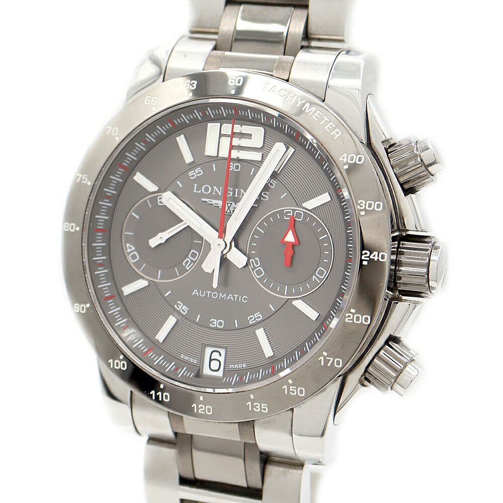 Internally inspected LONGINES Admiral Chronograph L3.667.4 Date 100m Water Resistant Gray SS Stainless Steel Men's Automatic Winding [6 Month Warranty] [Watch] [Used]