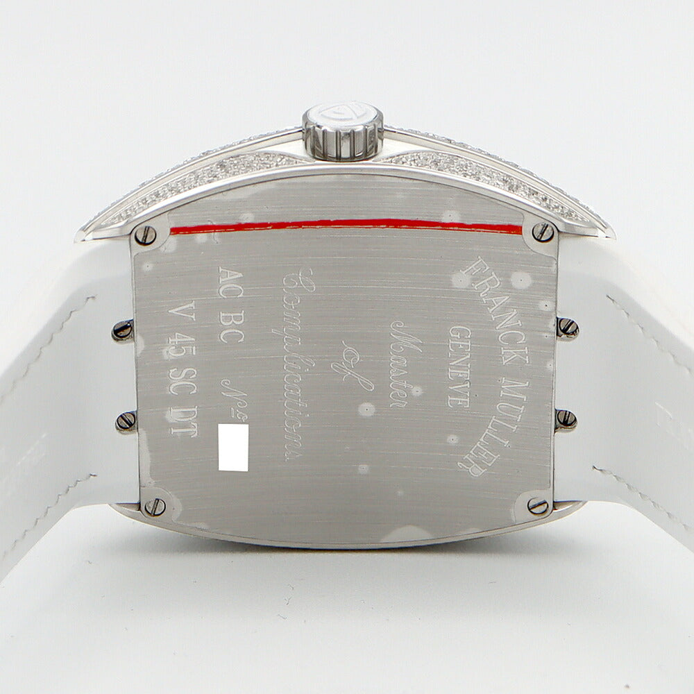 FRANCK MULLER フランクミュラー ヴァンガード ダイヤベゼル ダイヤ文字盤 V45SCDT ACBC ダイヤモンド 30m防水 デイト SS ステンレス 純正ベルト 純正バックル尾錠 アフターダイヤ メンズ 自動巻き【6ヶ月保証】【中古】【腕時計】