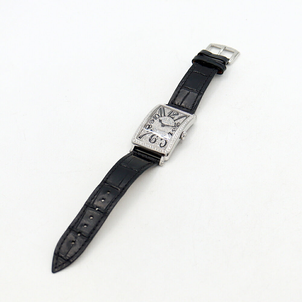 電池交換済 FRANCK MULLER フランクミュラー ロングアイランド ダイヤベゼル ダイヤ文字盤 952QZ ダイヤモンド SS ステンレス 純正ベルト 純正尾錠 アフターダイヤ メンズ レディース ボーイズ クォーツ【6ヶ月保証】【中古】【腕時計】