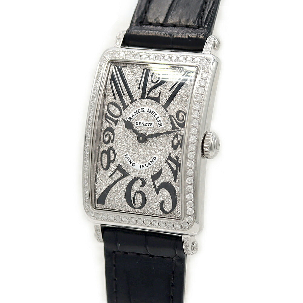 電池交換済 FRANCK MULLER フランクミュラー ロングアイランド ダイヤベゼル ダイヤ文字盤 952QZ ダイヤモンド SS ステンレス 純正ベルト 純正尾錠 アフターダイヤ メンズ レディース ボーイズ クォーツ【6ヶ月保証】【中古】【腕時計】