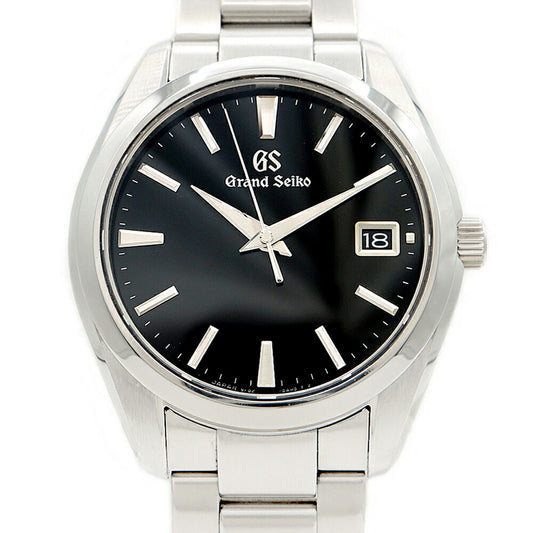 電池交換済 SEIKO セイコー GS グランドセイコー ヘリテージコレクション 9F82-0AF0 100m防水 デイト 黒 ブラック SS ステンレス メンズ クォーツ【6ヶ月保証】【腕時計】【中古】