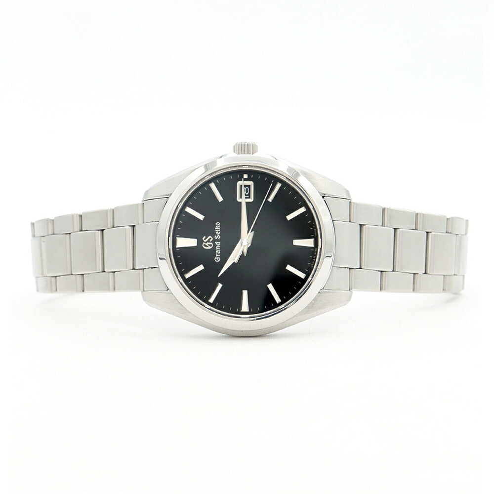 電池交換済 SEIKO セイコー GS グランドセイコー ヘリテージコレクション 9F82-0AF0 100m防水 デイト 黒 ブラック SS ステンレス メンズ クォーツ【6ヶ月保証】【腕時計】【中古】