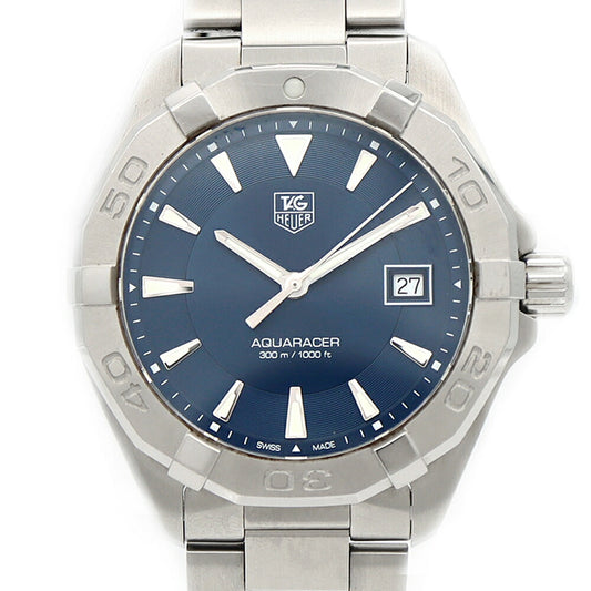 Battery replaced TAG Heuer Aquaracer WAY1112 Date 300m waterproof blue SS stainless steel men's quartz [6 months warranty] [watch] [used]