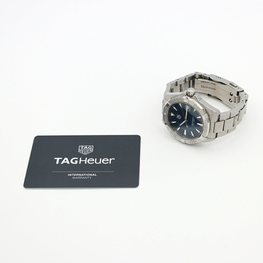 電池交換済 TAG Heuer タグホイヤー アクアレーサー WAY1112 デイト 300m防水 青 ブルー SS ステンレス メンズ クォーツ【6ヶ月保証】【腕時計】【中古】