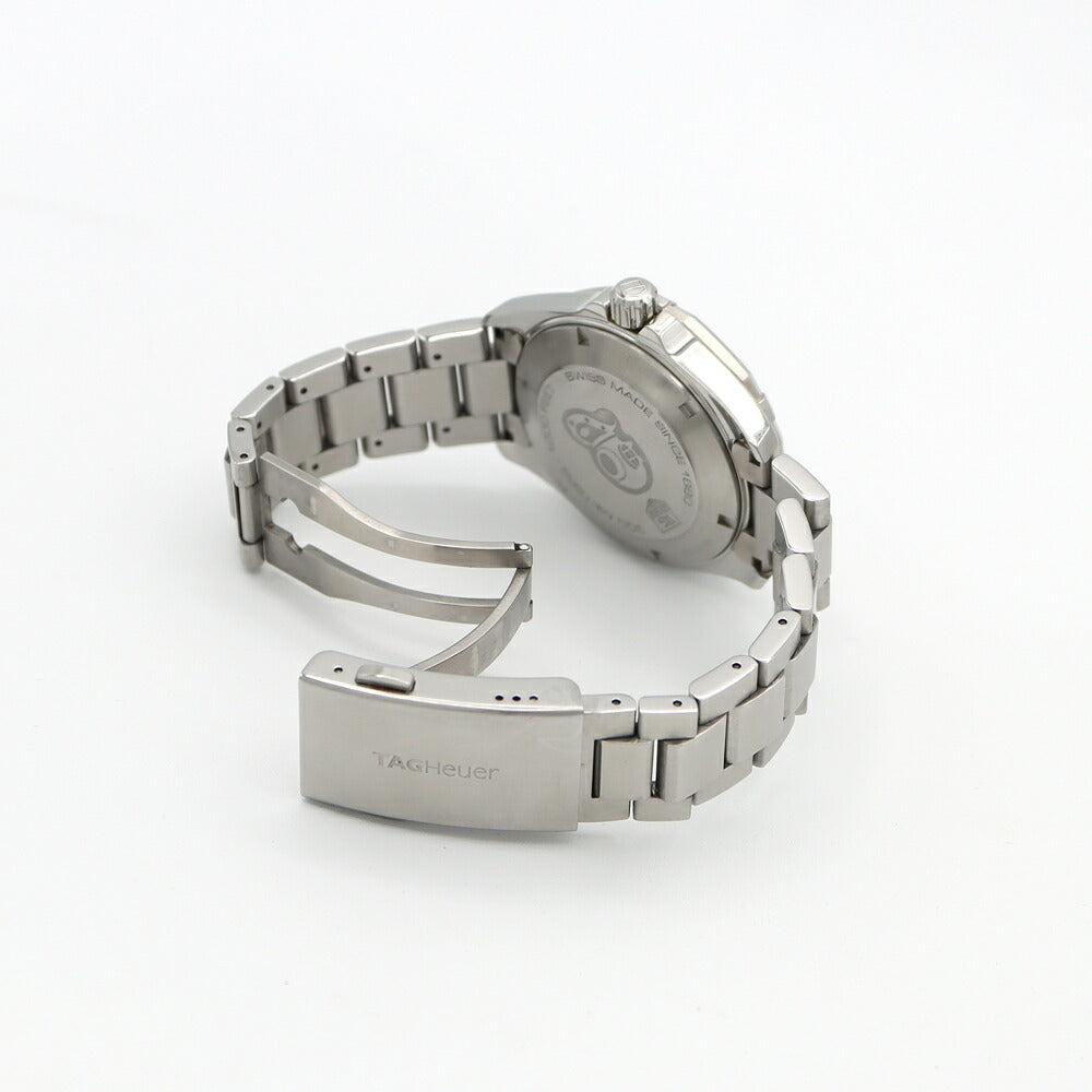 電池交換済 TAG Heuer タグホイヤー アクアレーサー WAY1112 デイト 300m防水 青 ブルー SS ステンレス メンズ クォーツ【6ヶ月保証】【腕時計】【中古】