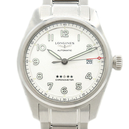 LONGINES ロンジン スピリット L3.810.4 100m防水 デイト シルバー SS ステンレス メンズ 自動巻き【6ヶ月保証】【腕時計】【中古】