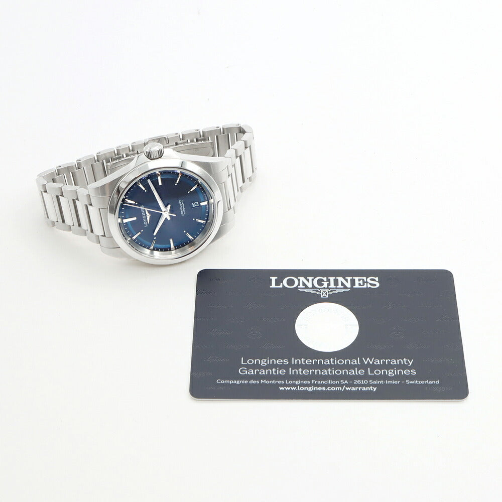 LONGINES ロンジン コンクエスト L3.720.4 デイト 100m防水 裏スケ 青 ブルー SS ステンレス メンズ 自動巻き【6ヶ月保証】【腕時計】【中古】
