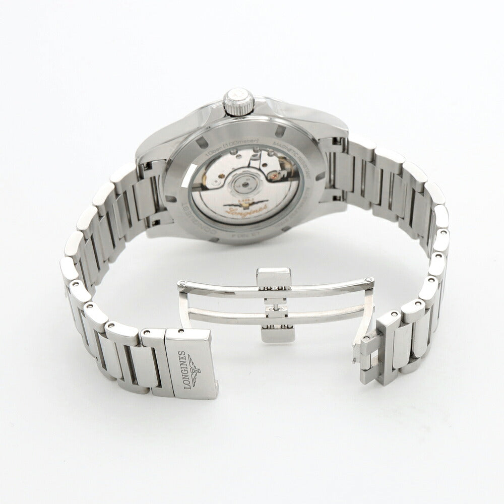 LONGINES ロンジン コンクエスト L3.720.4 デイト 100m防水 裏スケ 青 ブルー SS ステンレス メンズ 自動巻き【6ヶ月保証】【腕時計】【中古】