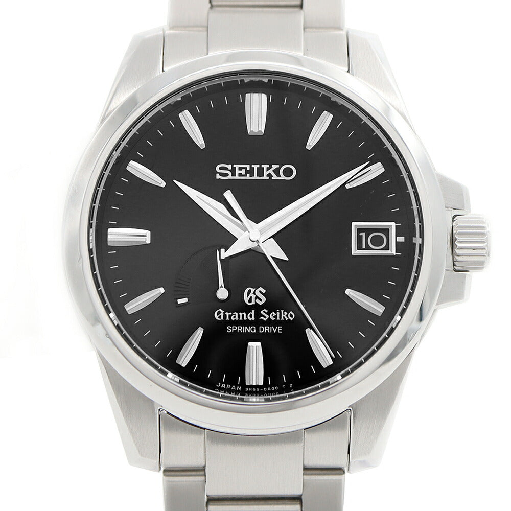 SEIKO セイコー GS グランドセイコー スプリングドライブ 9R65-0AG1 100m防水 デイト 黒 ブラック SS ステンレス メンズ 自動巻き【6ヶ月保証】【腕時計】【中古】