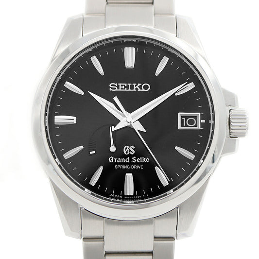 SEIKO セイコー GS グランドセイコー スプリングドライブ 9R65-0AG1 100m防水 デイト 黒 ブラック SS ステンレス メンズ 自動巻き【6ヶ月保証】【腕時計】【中古】