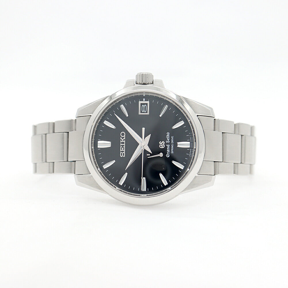 SEIKO セイコー GS グランドセイコー スプリングドライブ 9R65-0AG1 100m防水 デイト 黒 ブラック SS ステンレス メンズ 自動巻き【6ヶ月保証】【腕時計】【中古】