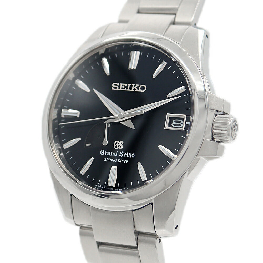 SEIKO セイコー GS グランドセイコー スプリングドライブ 9R65-0AG1 100m防水 デイト 黒 ブラック SS ステンレス メンズ 自動巻き【6ヶ月保証】【腕時計】【中古】