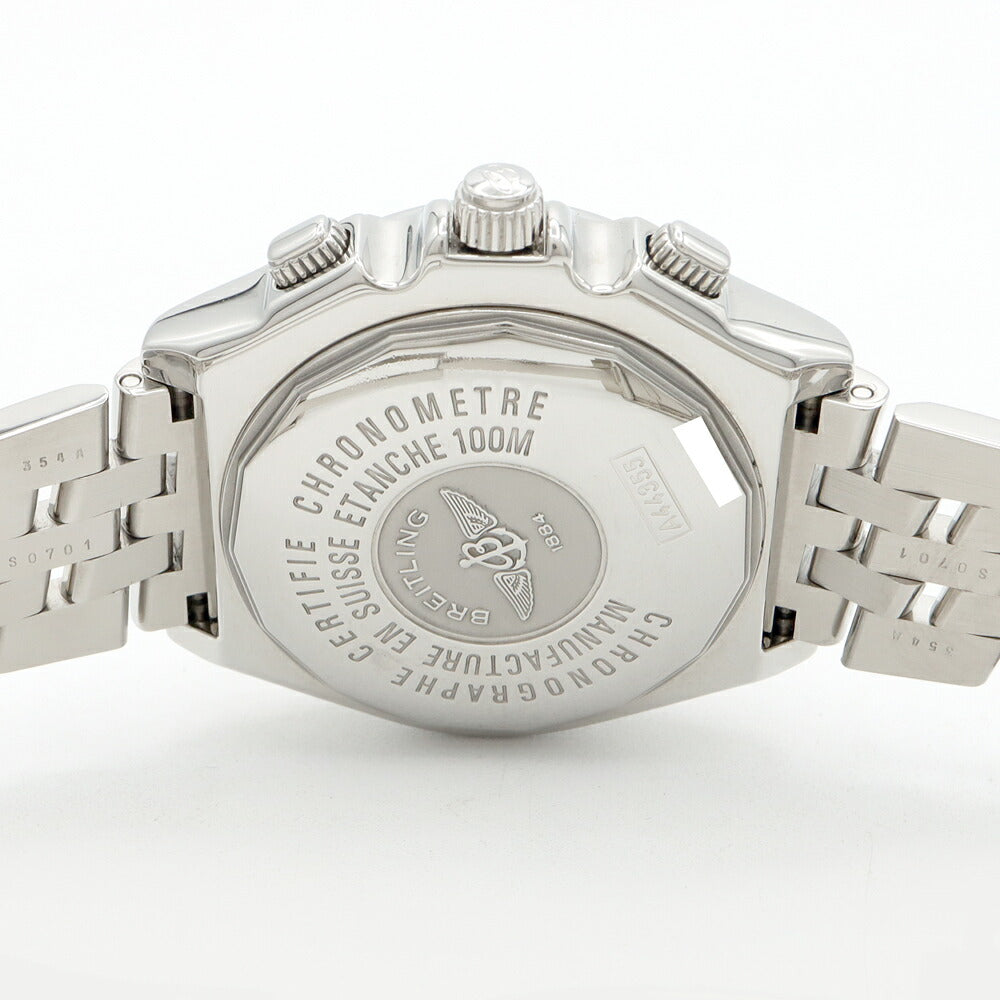 BREITLING ブライトリング クロスウィンド A44355 クロノグラフ ビッグデイト スモールセコンド 100m防水 白 ホワイト SS ステンレス メンズ 自動巻き【6ヶ月保証】【腕時計】【中古】