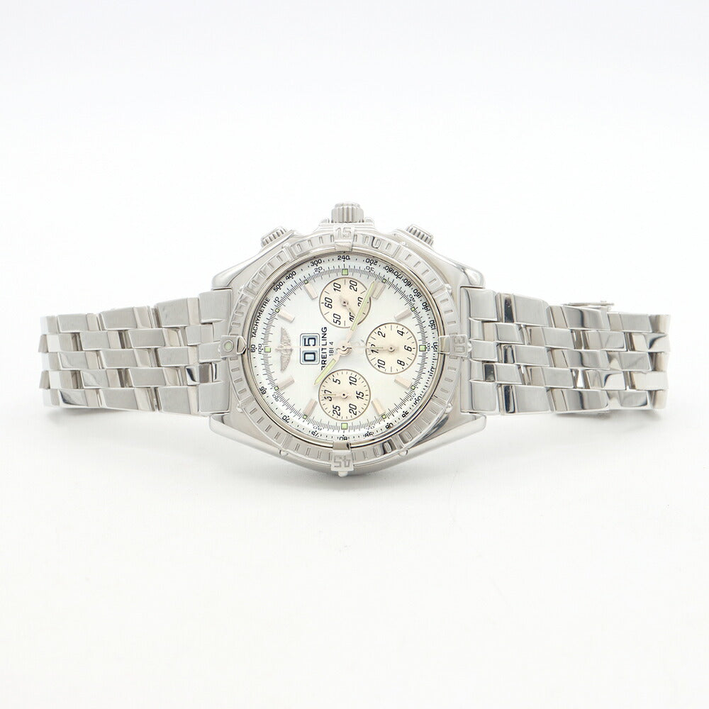 BREITLING ブライトリング クロスウィンド A44355 クロノグラフ ビッグデイト スモールセコンド 100m防水 白 ホワイト SS ステンレス メンズ 自動巻き【6ヶ月保証】【腕時計】【中古】