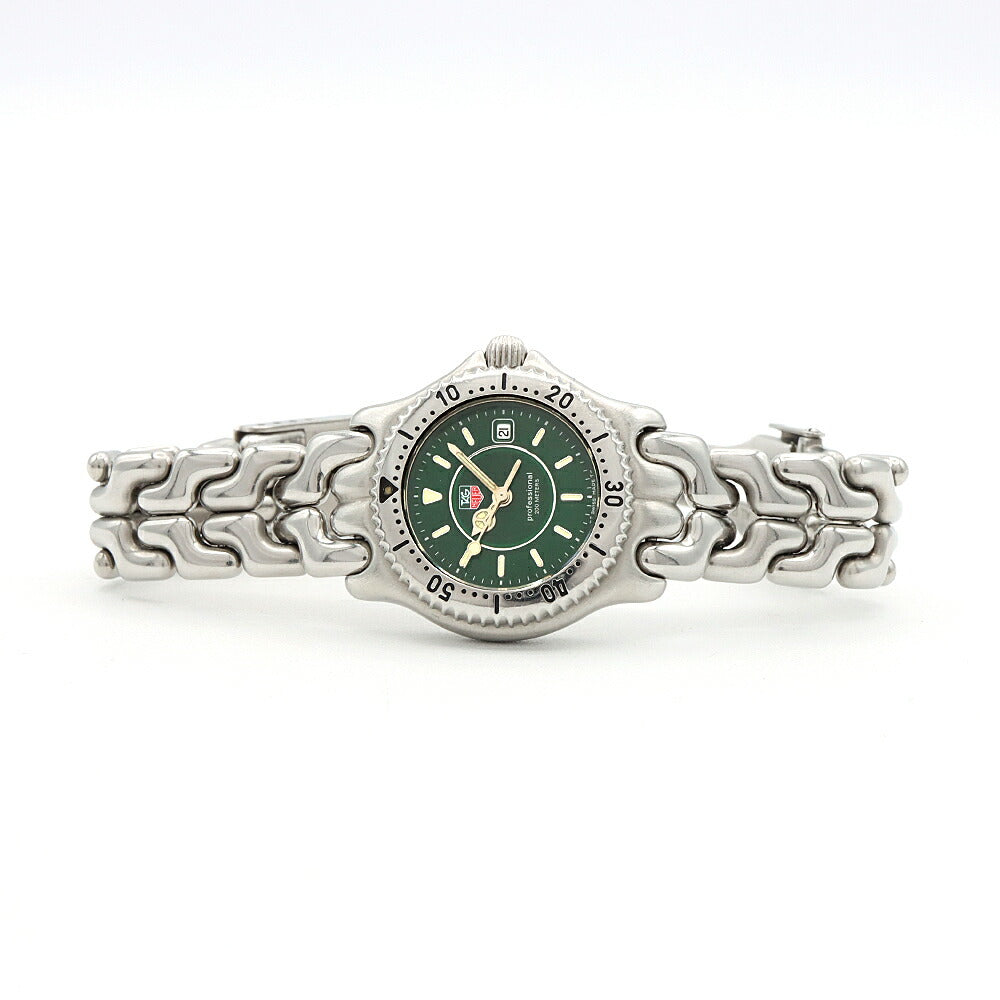 電池交換済 TAG Heuer タグホイヤー プロフェッショナル WG131E デイト 200m防水 緑 グリーン SS ステンレス レディース クォーツ【6ヶ月保証】【腕時計】【中古】
