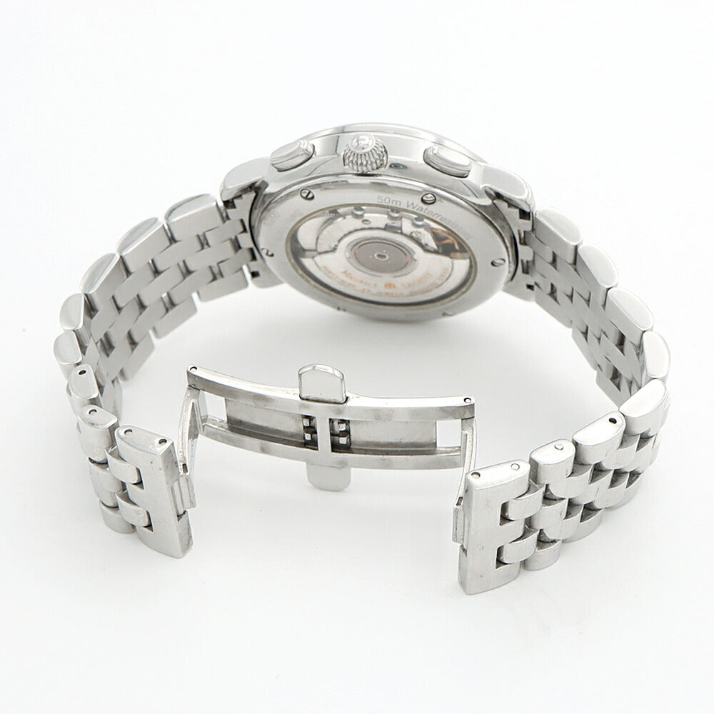 MAURICE LACROIX モーリスラクロア マスターピース フライバック クロノグラフ 05826 ビッグデイト 50m防水 裏スケ シルバー SS ステンレス メンズ 自動巻き【6ヶ月保証】【腕時計】【中古】