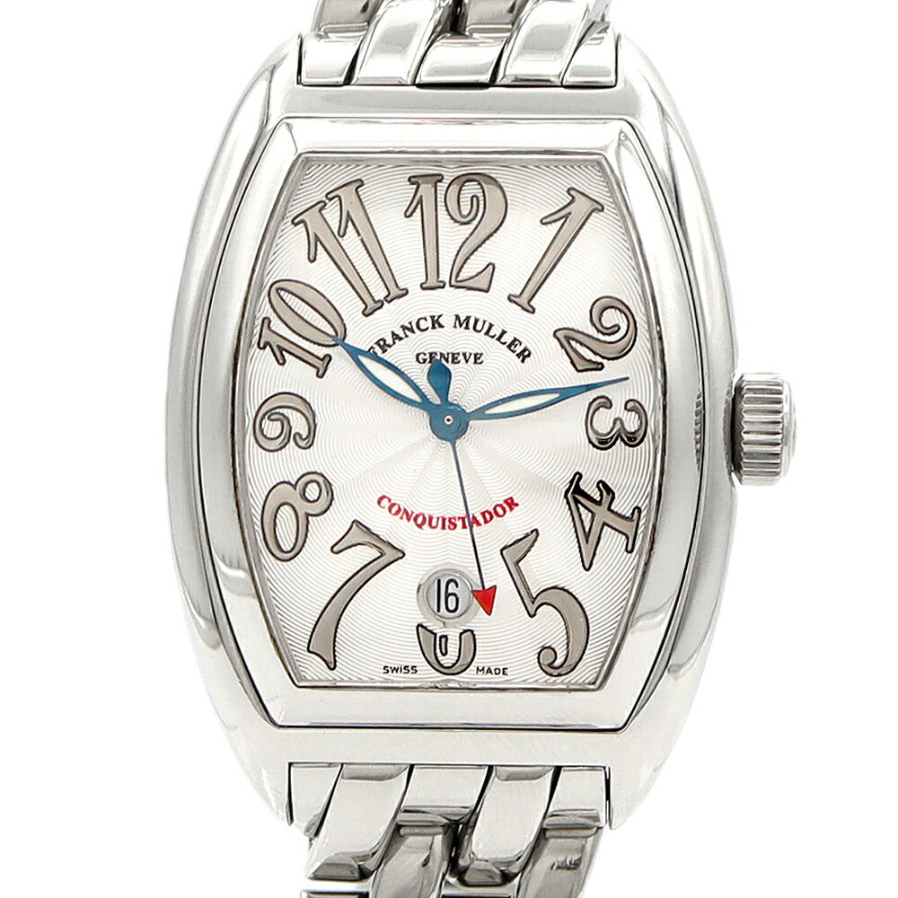 FRANCK MULLER フランクミュラー コンキスタドール 8002SC デイト シルバー SS ステンレス メンズ 自動巻き【6ヶ月保証】【中古】【腕時計】