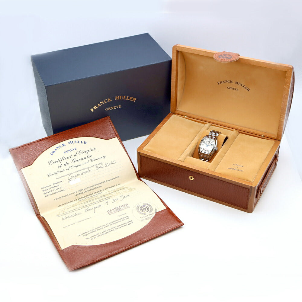 FRANCK MULLER フランクミュラー コンキスタドール 8002SC デイト シルバー SS ステンレス メンズ 自動巻き【6ヶ月保証】【中古】【腕時計】