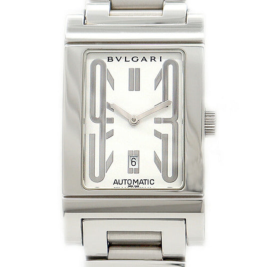BVLGARI Bvlgari Retangolo RT45S Date 30m Waterproof White SS Stainless Steel Men's Automatic Winding [6 Month Warranty] [Watch] [Used]