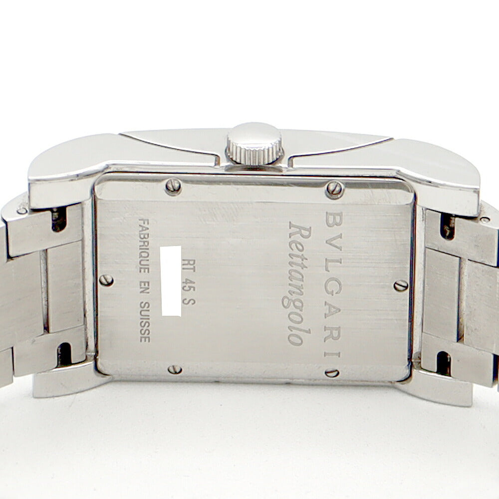 BVLGARI ブルガリ レッタンゴロ RT45S デイト 30m防水 白 ホワイト SS ステンレス メンズ 自動巻き【6ヶ月保証】【腕時計】【中古】