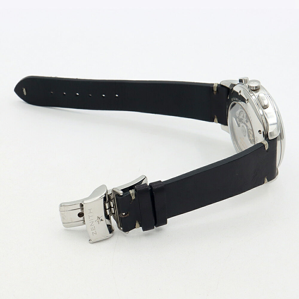 ZENITH ゼニス グランドクラス オープン エルプリメロ 03.0520.4021 クロノグラフ パワーリザーブ 黒 ブラック SS ステンレス 純正尾錠 メンズ 自動巻き【6ヶ月保証】【腕時計】【中古】