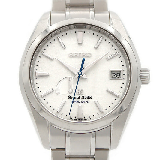 SEIKO GS Grand Seiko Spring Drive Snow White 9R65-0AE0 100m Water Resistant Back Skelton Power Reserve Date White Ti Titanium Men's Automatic Winding [6 Month Warranty] [Watch] [Used]