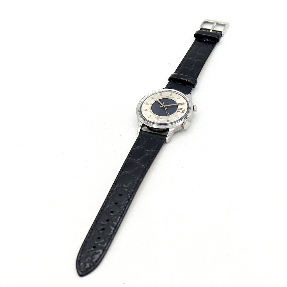 JAEGER LECOULTRE ジャガールクルト メモボックス 875.42 アラーム デイト シルバー SS ステンレス メンズ 自動巻き【6ヶ月保証】【腕時計】【中古】