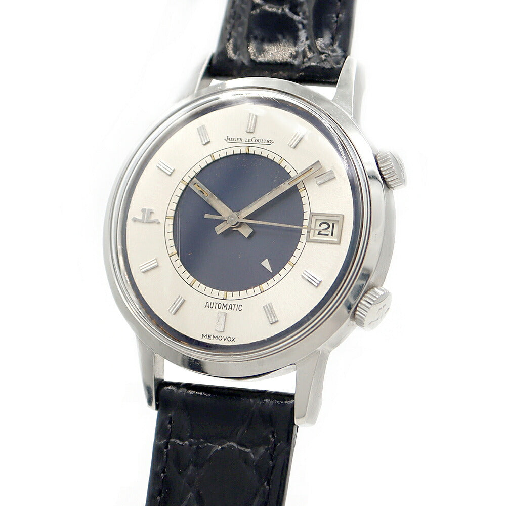 JAEGER LECOULTRE ジャガールクルト メモボックス 875.42 アラーム デイト シルバー SS ステンレス メンズ 自動巻き【6ヶ月保証】【腕時計】【中古】