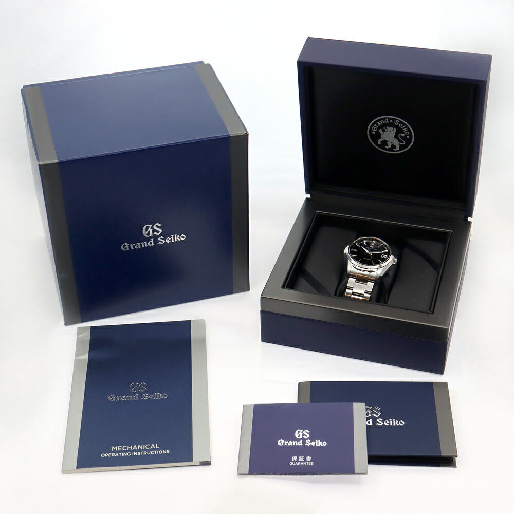 SEIKO セイコー GS グランドセイコー メカニカル 9S68-00B0 SBGR309 デイト 100m防水 裏スケ 黒 ブラック SS ステンレス メンズ 自動巻き【6ヶ月保証】【腕時計】【中古】