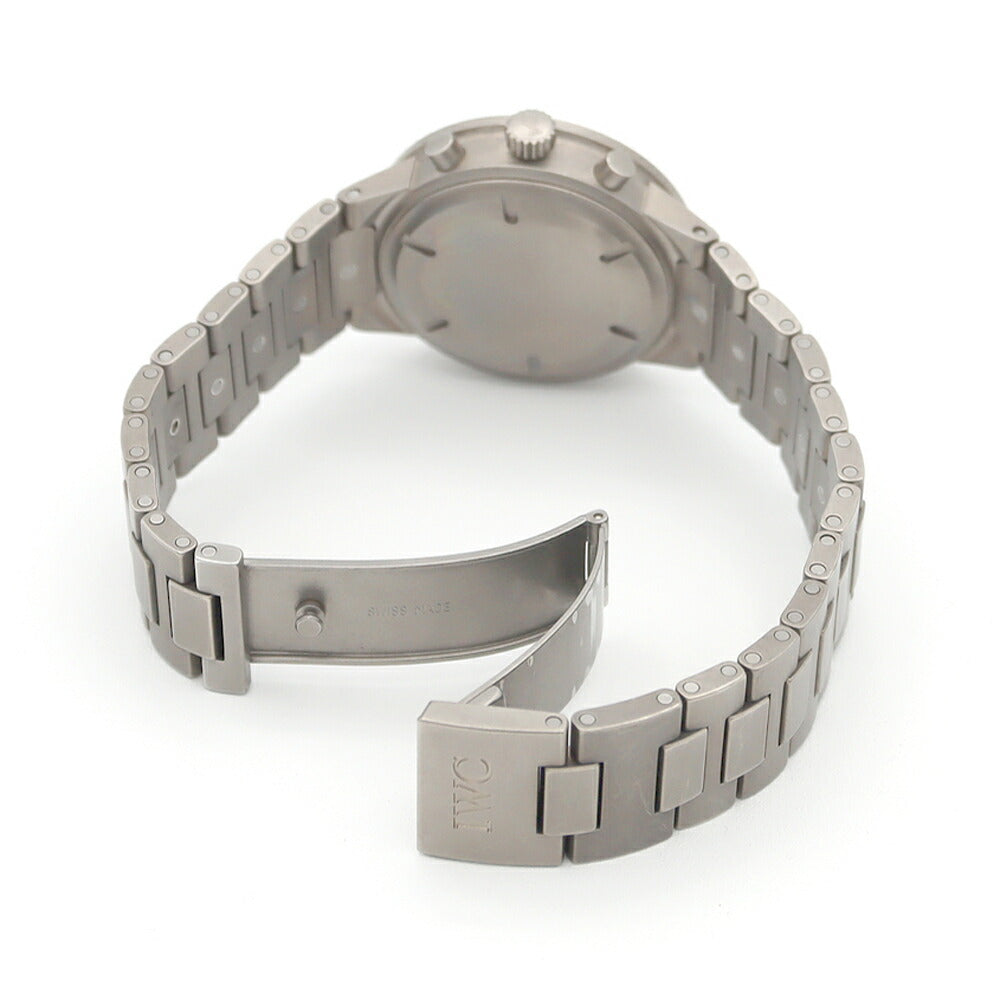 電池交換済 IWC インターナショナルウォッチカンパニー GST クロノグラフ IW372701 デイト スモールセコンド 黒 ブラック Ti チタン メンズ クォーツ 【6ヶ月保証】【腕時計】【中古】
