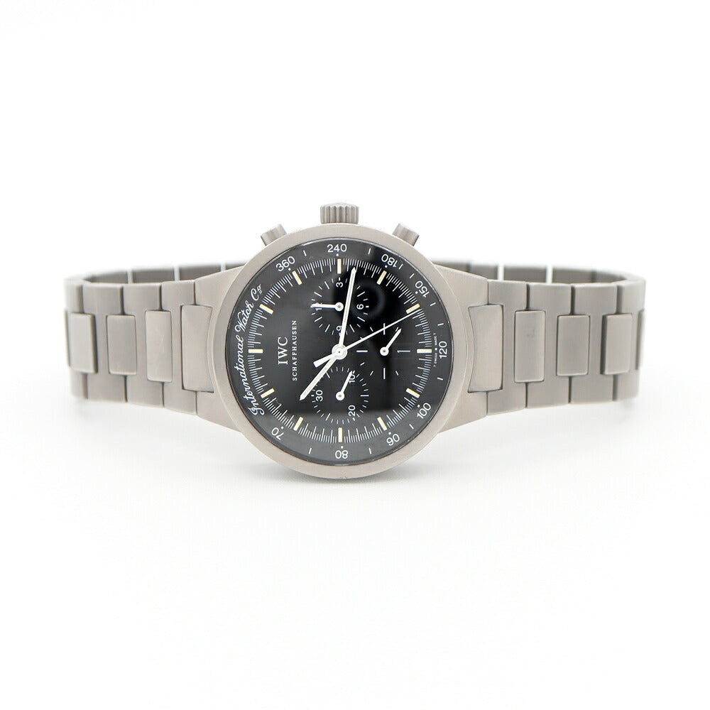 電池交換済 IWC インターナショナルウォッチカンパニー GST クロノグラフ IW372701 デイト スモールセコンド 黒 ブラック Ti チタン メンズ クォーツ 【6ヶ月保証】【腕時計】【中古】