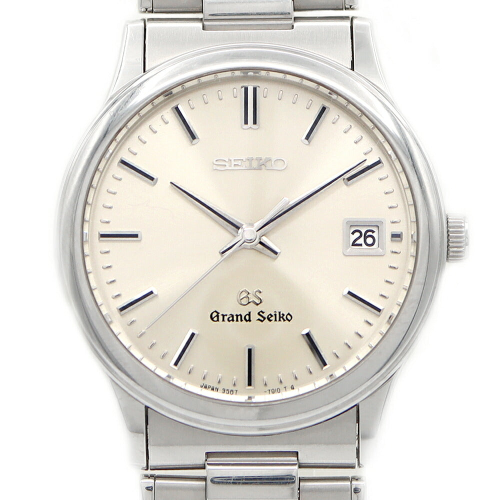 電池交換済 SEIKO セイコー GS グランドセイコー 9587-7010 デイト 100m防水 シルバー SS ステンレス メンズ クォーツ【6ヶ月保証】【腕時計】【中古】
