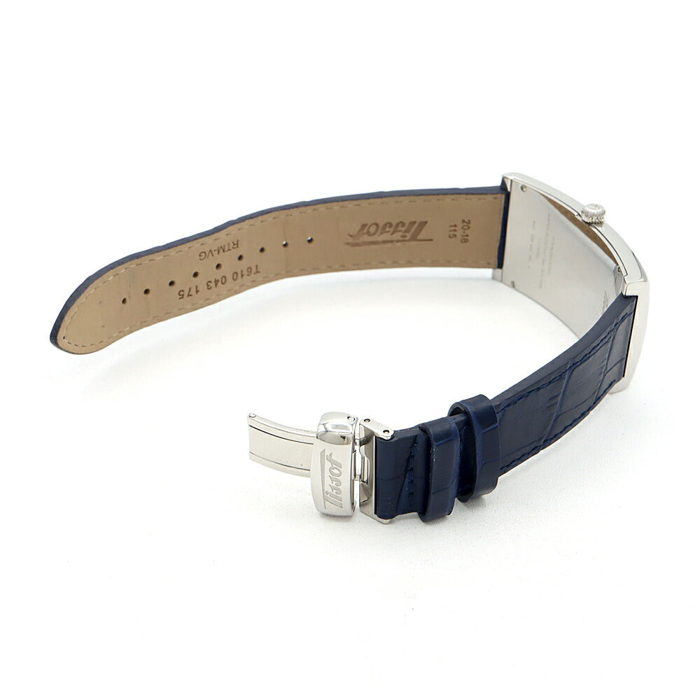 電池交換済 TISSOT ティソ ヘリテージ バナナウォッチ T117509A 30m防水 紺 ネイビー SS ステンレス 純正ベルト 純正尾錠 メンズ クォーツ【6ヶ月保証】【腕時計】【中古】