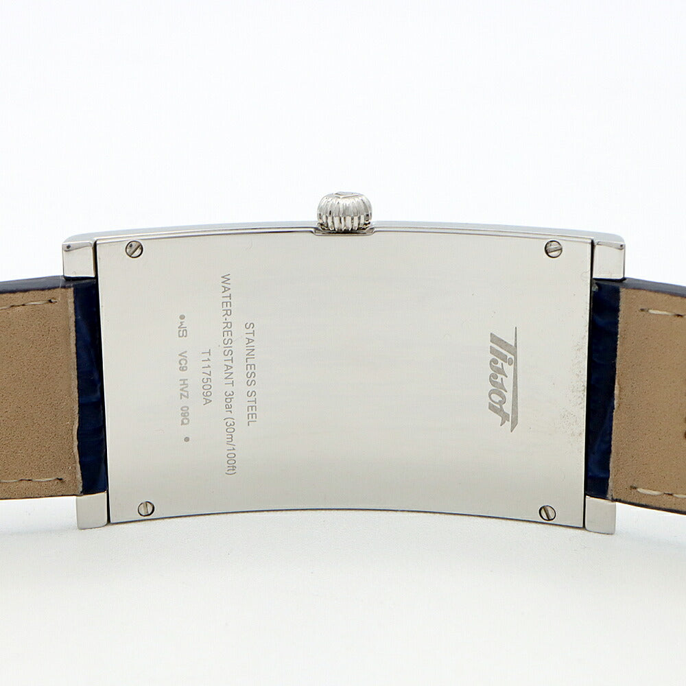 電池交換済 TISSOT ティソ ヘリテージ バナナウォッチ T117509A 30m防水 紺 ネイビー SS ステンレス 純正ベルト 純正尾錠 メンズ クォーツ【6ヶ月保証】【腕時計】【中古】