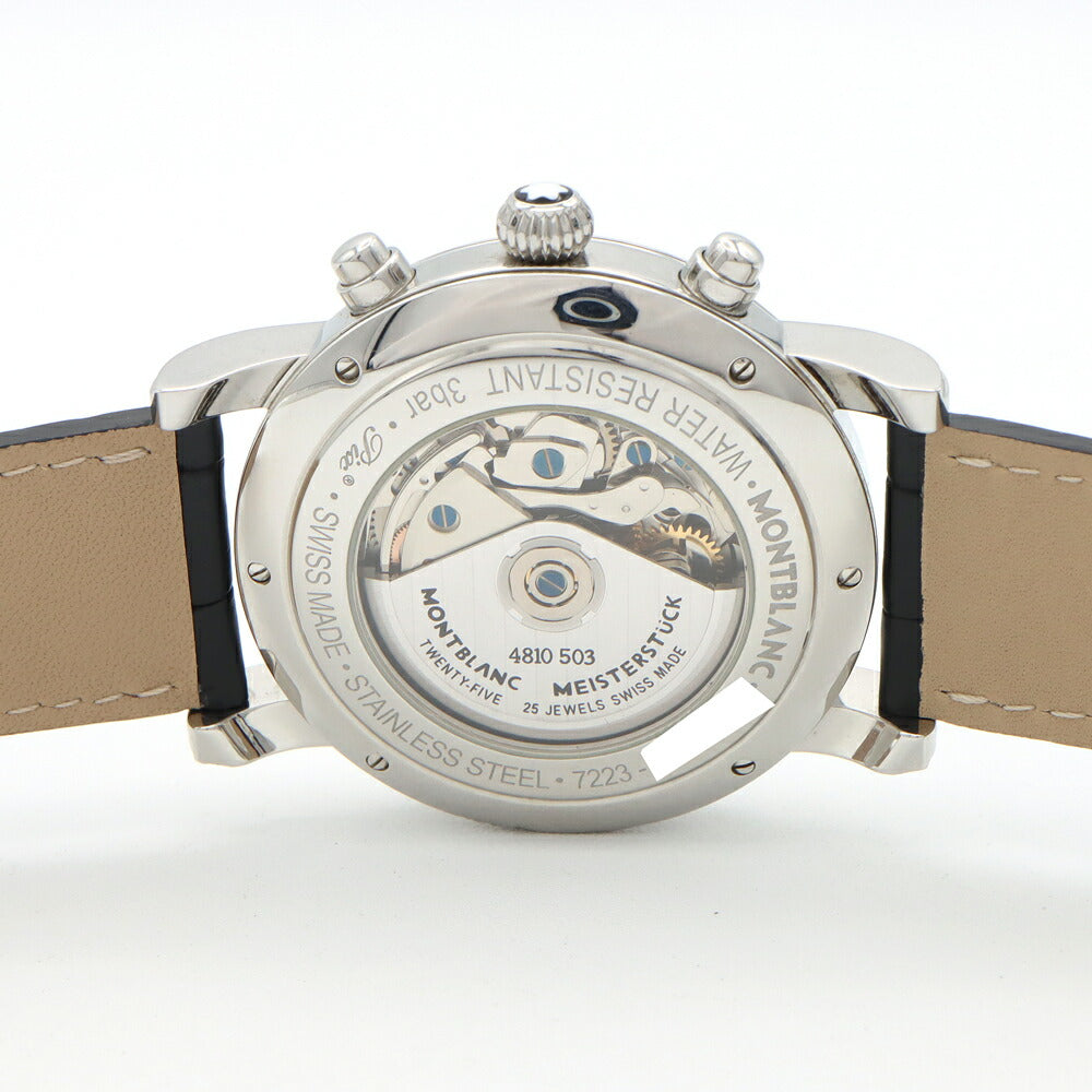 MONTBLANC モンブラン スター クロノグラフ UTC 7223 113880 デイト シルバー SS ステンレス 純正ベルト 純正尾錠 メンズ 自動巻き【6ヶ月保証】【腕時計】【中古】