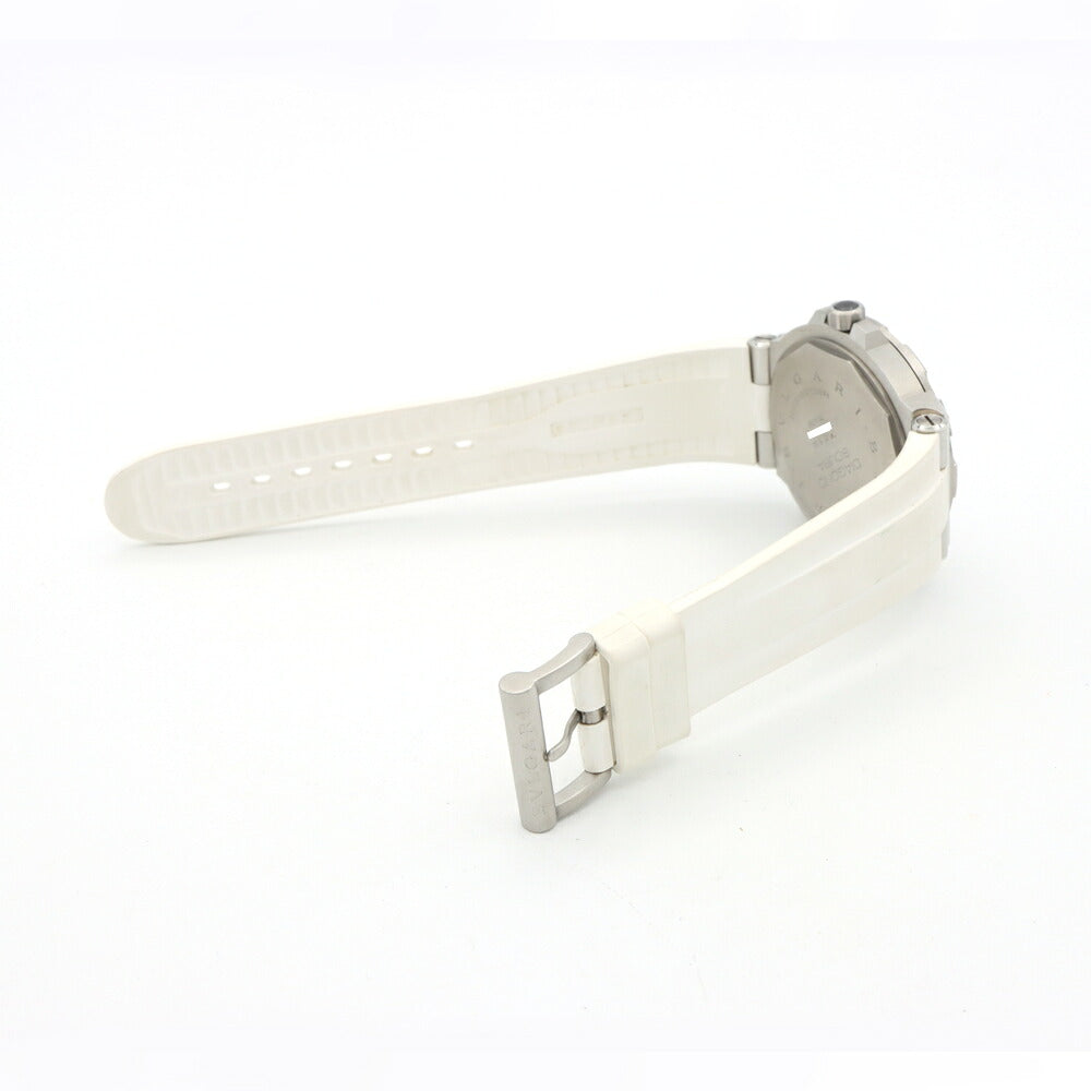 BVLGARI ブルガリ ディアゴノ スクーバ DP41SSD 300m防水 デイト 白 ホワイト SS ステンレス 純正ベルト 純正尾錠 メンズ 自動巻き【6ヶ月保証】【腕時計】【中古】