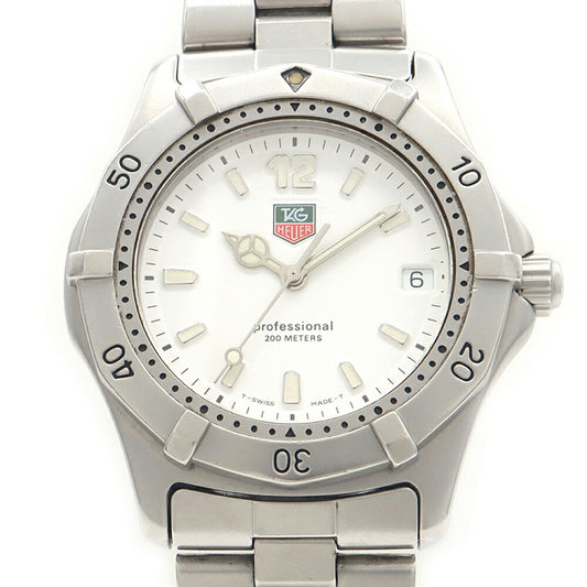 電池交換済 TAG Heuer タグホイヤー プロフェッショナル200 WK1111 デイト 200ｍ防水 白 ホワイト SS ステンレス メンズ クォーツ【6ヶ月保証】【腕時計】【中古】