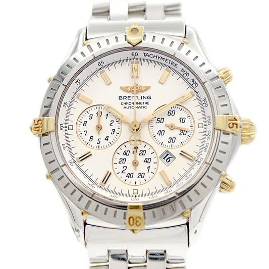 BREITLING Shadow Flyback Chronograph Limited to 500 B35313 Date 100m Water Resistant White YG Yellow Gold SS Stainless Steel Combi Men's Automatic Winding [6 Month Warranty] [Watch] [Used]