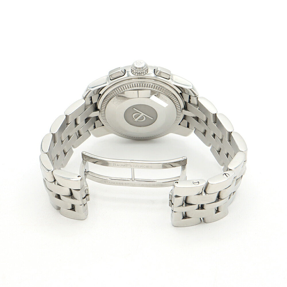 BAUME&MERCIER ボーム&メルシェ ケープランド クロノグラフ MV045216 デイト 100m防水 青 ブルー SS ステンレス メンズ 自動巻き【6ヶ月保証】【腕時計】【中古】