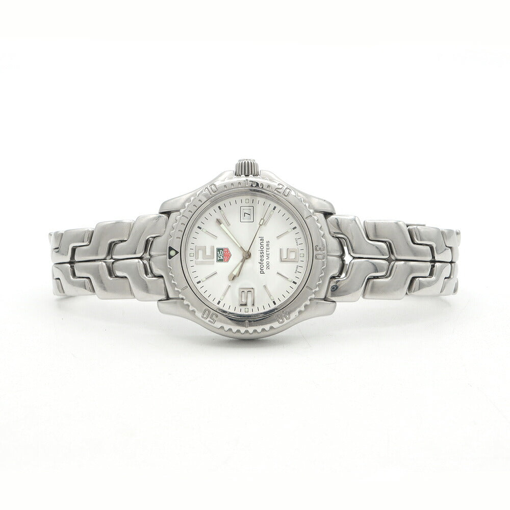 電池交換済 TAG Heuer タグホイヤー リンク プロフェッショナル WT1114 デイト 200m防水 白 ホワイト SS ステンレス メンズ クォーツ【6ヶ月保証】【腕時計】【中古】